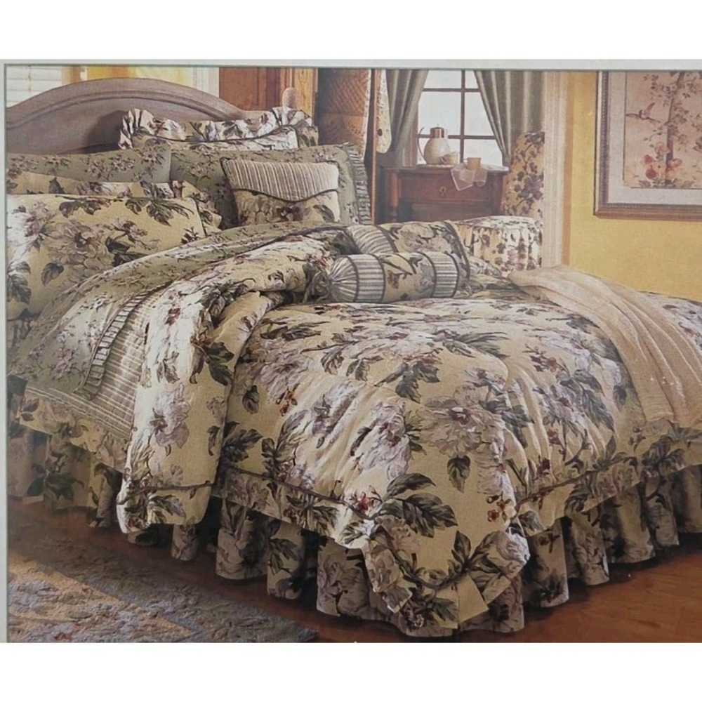 Vtg Waverly Garden Room Carolina Gardens Magnolias Queen Bedskirt New In Package